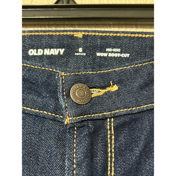 Old Navy Women's Wow Boot Cut Cowgirl Jeans Blue Mid Rise Cotton 6 Petite New - Picture 4 of 13